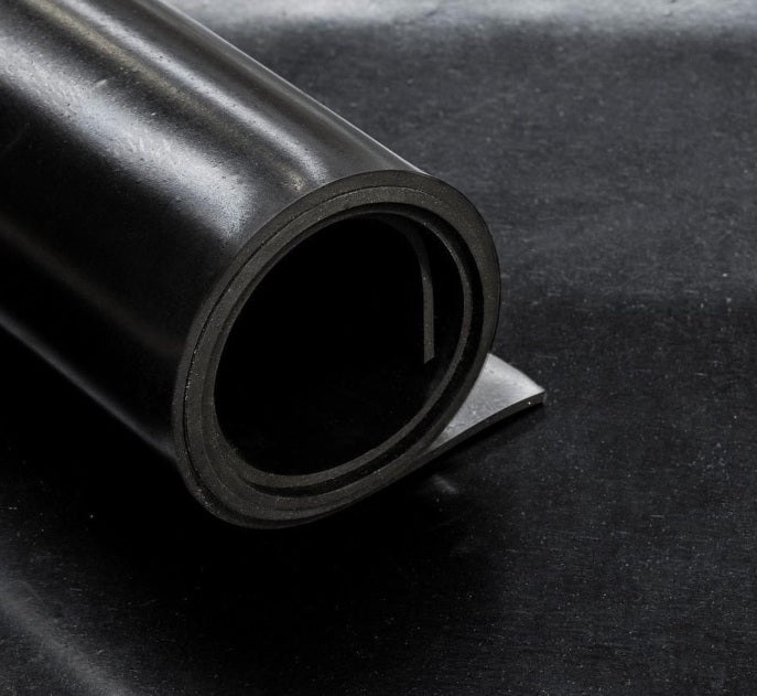 Vlakke rubber 4mm - breedte 1.4m / lengte 10m